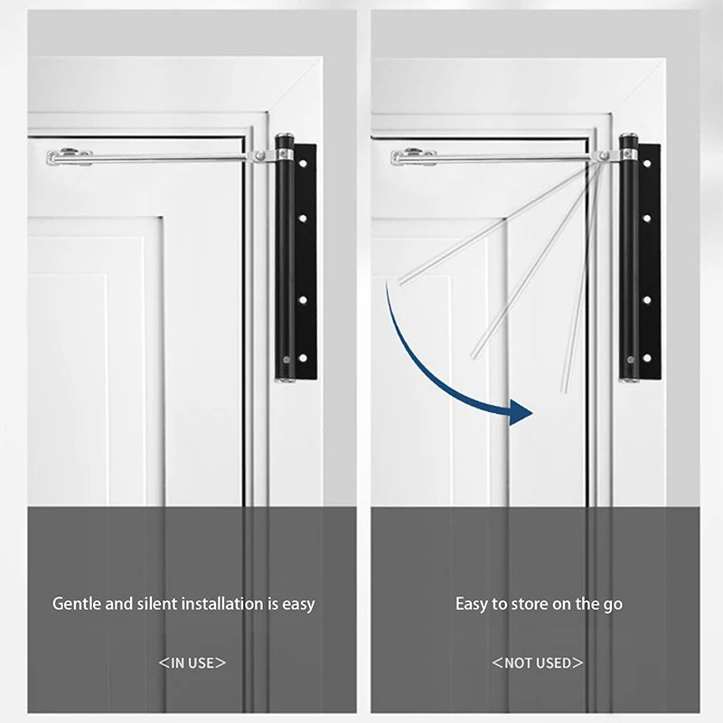 Lightweight Stainless Steel Automatic Door Closer – Quiet Residential Use with Screw Accessories