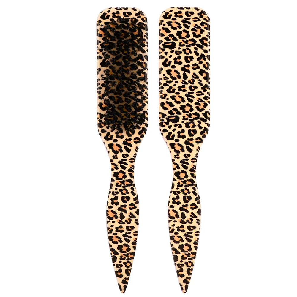 4Pc Boar Bristle Hair Brush Set - Slick Back Styling Tools for Ponytails, Buns, Baby Hair and Flyaway Control