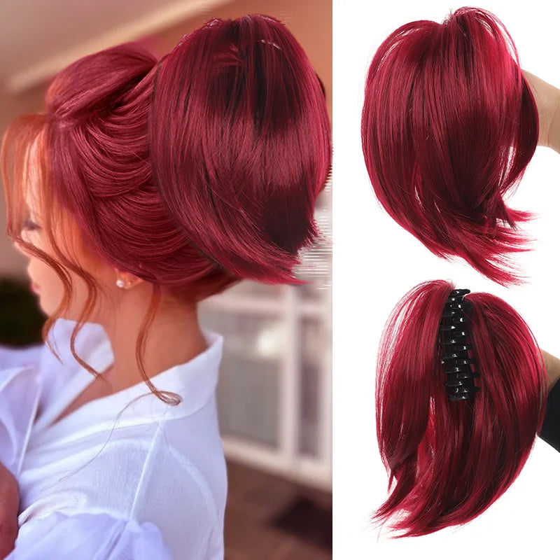 LUPU Synthetic Messy Bun Hair Piece - Clip-In Chignon Ponytail Extension Scrunchie for Women
