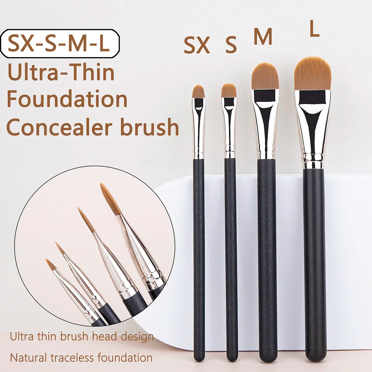 Ultra Thin Foundation Brush – Lightweight Flat Contour Brush for Blending Foundation, Cream, and Makeup