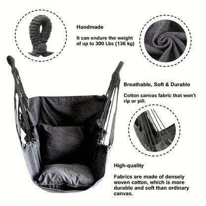 Leisure Fabric Hammock Chair – Outdoor Swing Dormitory Anti-Rollover with Storage Bag