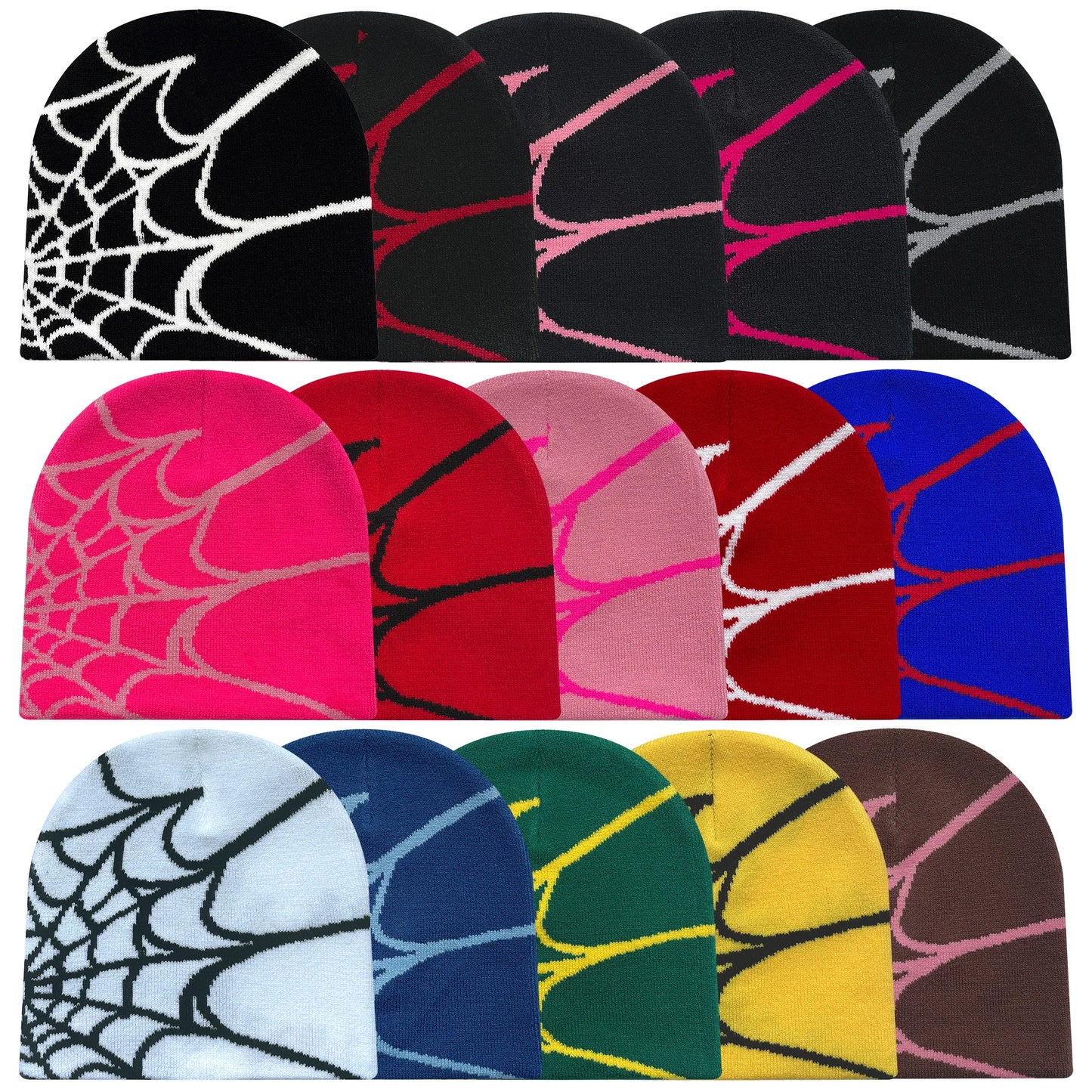 Y2K Spider Web Knit Hat - Unisex Outdoor Sports Fashion Beanie for Men & Women