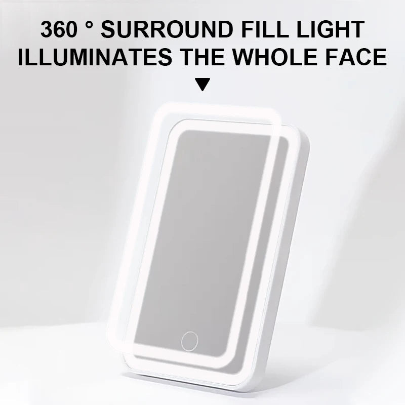 SEAMETAL Rechargeable LED Makeup Mirror : Car Interior Sun Visor Plate for Girls & Women - Universal Vanity Mirror with Fill Light