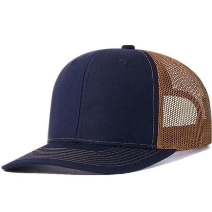 Unisex Curved Brim Trucker Hat - Breathable Summer Mesh Baseball Cap for Men & Women