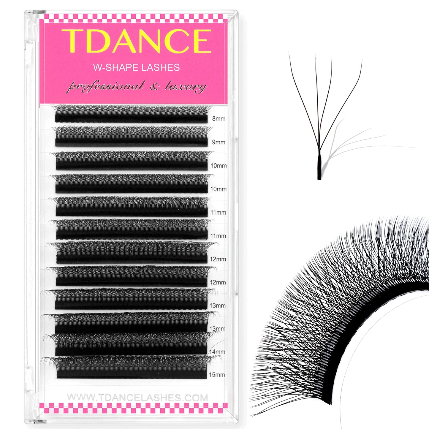TDANCE 3D–6D Premade Fan Eyelash Extensions – W Style Faux Mink Soft Bloom Automatic Flowering Volume Lashes for Natural Salon-Quality Look