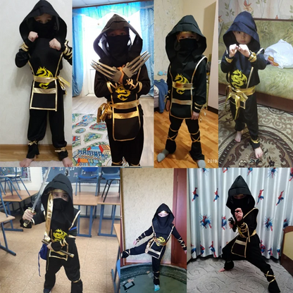Black Ninja Costume Anime Ninja Toy Set - Samurai Mask Children's Holiday Gift Outfit