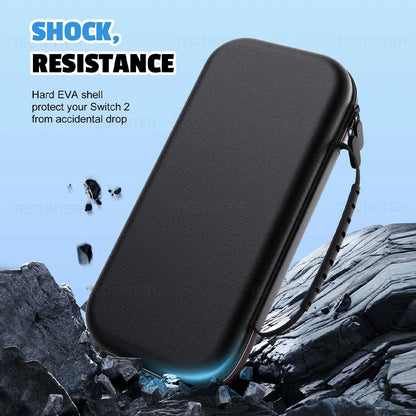 Travel Carrying Case for Nintendo Switch 2 — EVA Hard Shell, Shockproof Storage Bag & Protective Pouch for Accessories