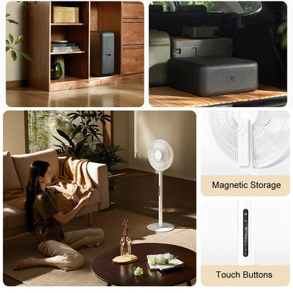 MIJIA DC Inverter Floor Fan Pro - Smart Ultra-Thin Retractable Standing Fan with 100 Airflow Settings
