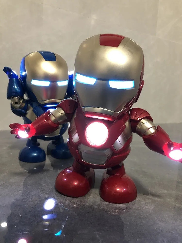 Marvel Iron Man Dance Action Figure – LED Light Singing Robot, Spiderman & Avengers Superhero Toy, Kid’s Christmas Gift
