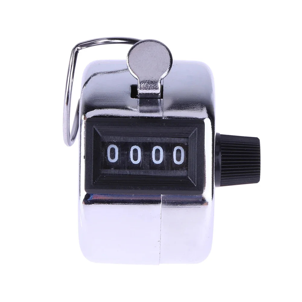 Handheld 4-Digit Tally Counter – Mechanical Manual Palm Clicker for Number Counting, Assorted Colors
