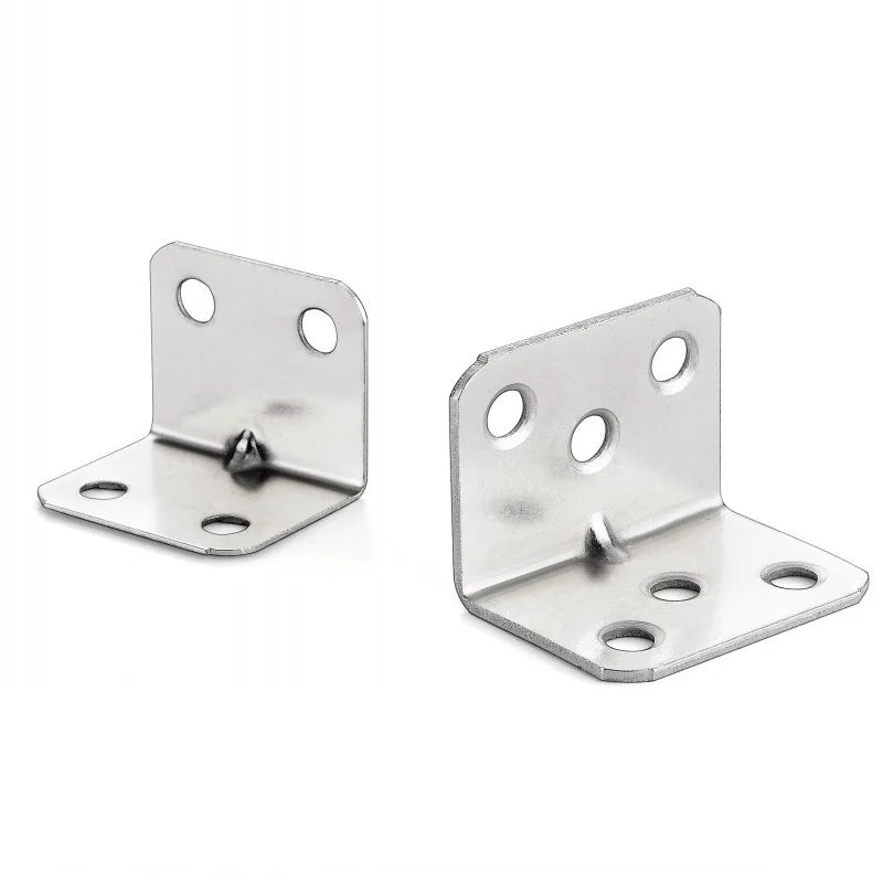 # 90 Degree Stainless Steel Corner Brackets - L-Shaped Braces for Wood Cabinets, Furniture & Shelves