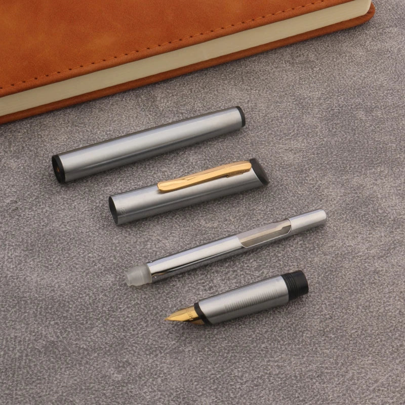Classic Retro Metal Fountain Pen - Stainless Steel Writing Pen for Office, School & Gifts