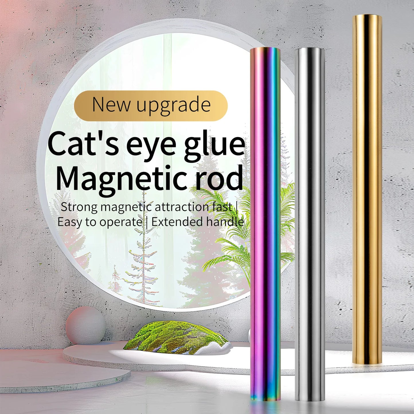 Cat Eye Nail Magnetic Stick – Cylindrical Magnet for UV Gel Polish Snowlight Glitter Manicure Design
