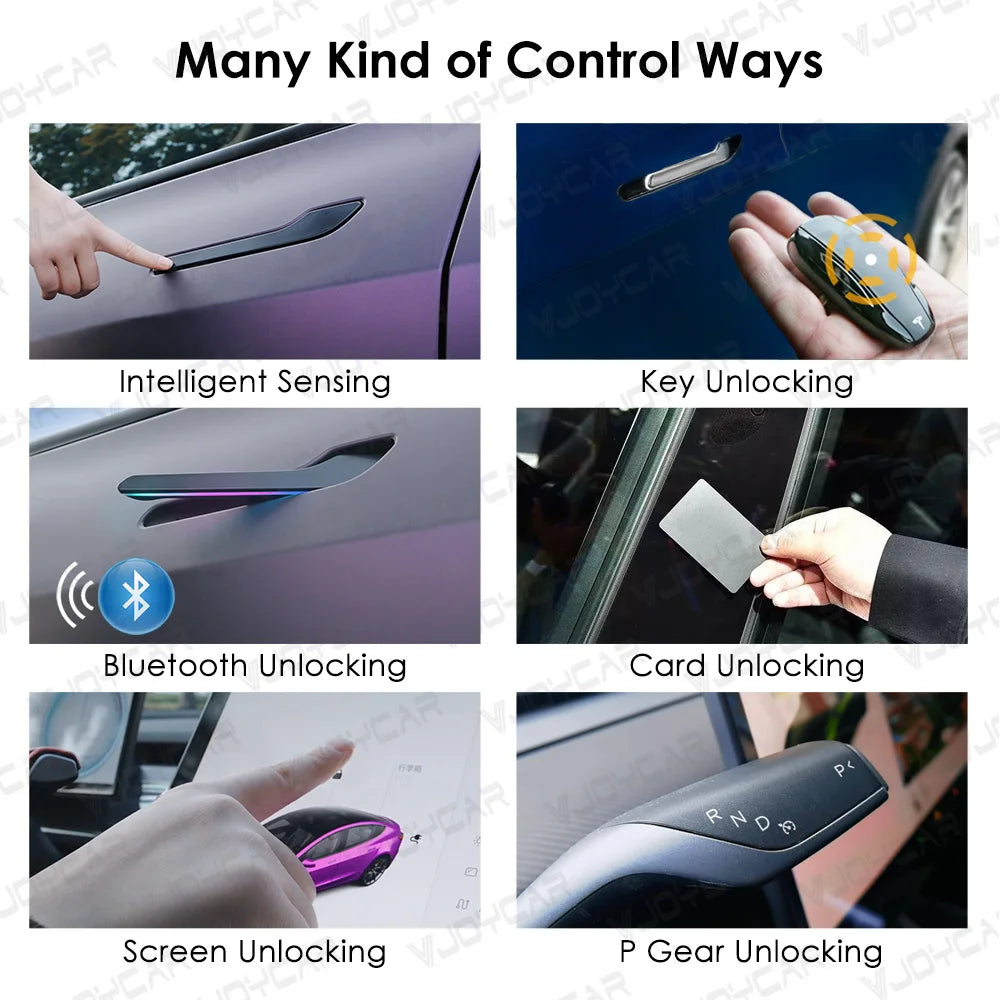 2025 6th Gen Wireless Auto Door Handle – Tesla Model 3 & Y, Highland/Juniper, Colorful with LED Light