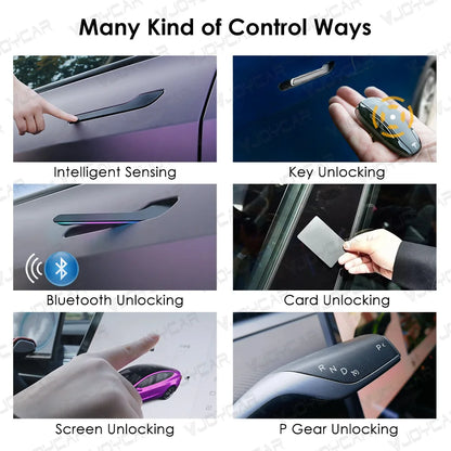 2025 6th Gen Wireless Auto Door Handle – Tesla Model 3 & Y, Highland/Juniper, Colorful with LED Light