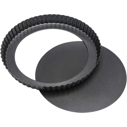 20–30cm Non-Stick Fluted Tart & Quiche Pan – Round Heavy-Duty Baking Mold with Removable Bottom for Pie, Pizza & Cake