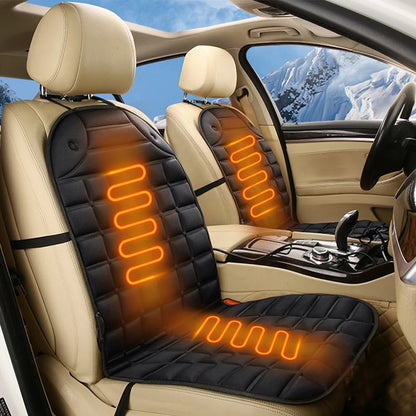 12V Electric Heated Car & Home Seat Cushion — Universal Warm Winter Cushion Cover