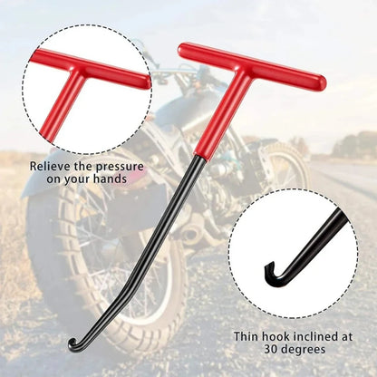 Universal Motorcycle Exhaust Spring Hook - T-Handle Spring Puller & Installer Tool for Exhaust Pipe Repair