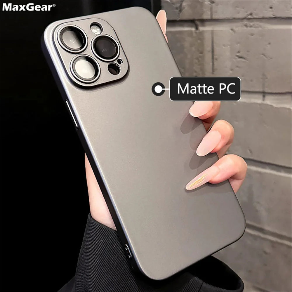 Matte Armor iPhone Case - Rugged Slim Plastic Cover with Camera Protection for iPhone 11–18, Air, Plus & Pro Max Models