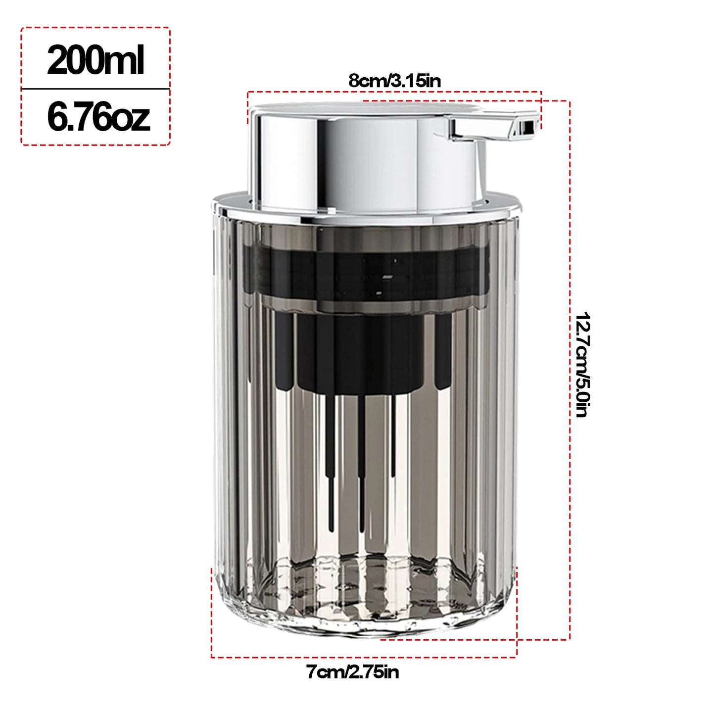 Push-Type Hands Foaming Soap Dispenser - Refillable Liquid Soap Mousse Bottle for Bathroom/Kitchen