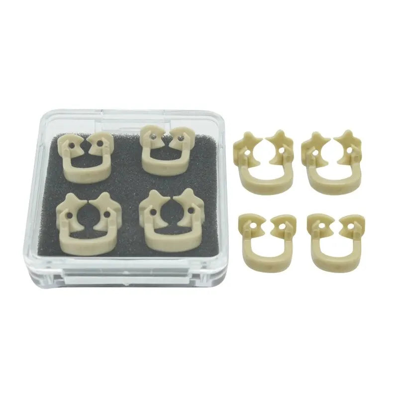 4Pcs/Box Dental Rubber Dam Clamps – Autoclavable Resin Barrier Clips for Dentist Tools, 134°C Safe