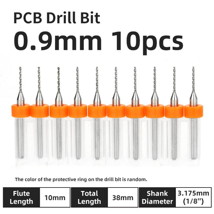 0.1–1.0mm Micro Carbide PCB Drill Bit Set – Tungsten Steel Bits for CNC, Wood & Circuit Board Precision Drilling