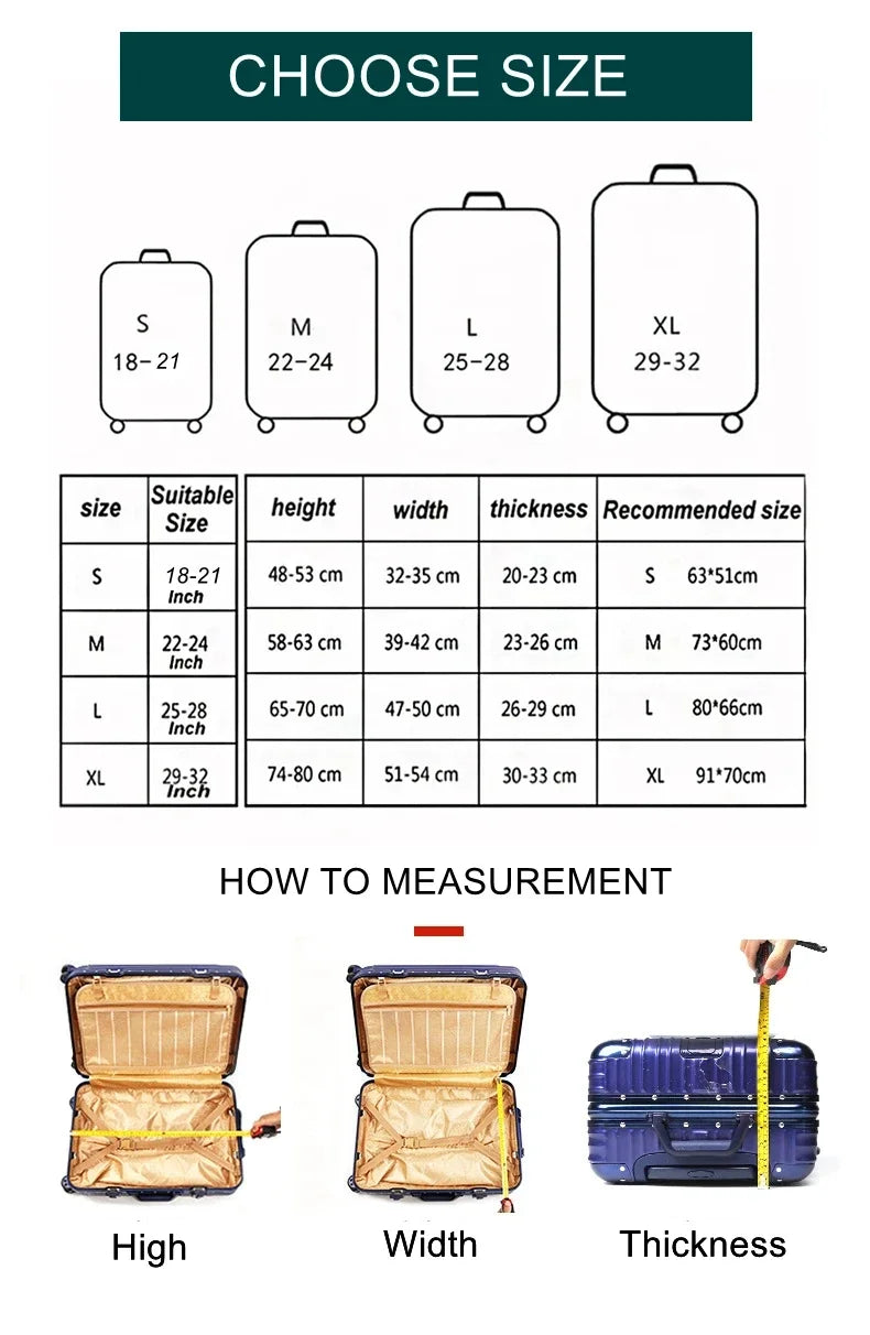 Stretch Fabric Luggage Cover — Dustproof Suitcase Protector for 18-32 Inch Travel Bags