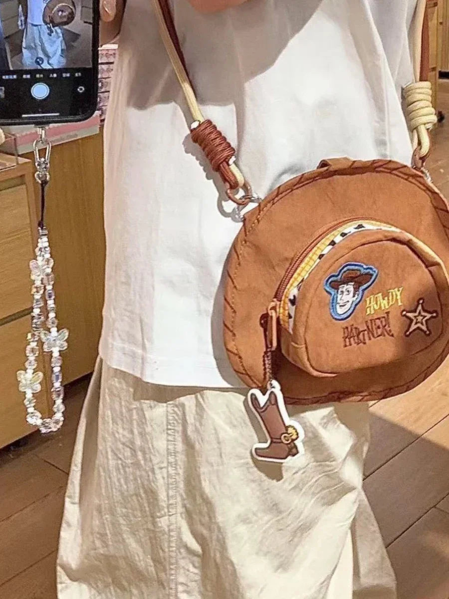 Toy Story Woody Cartoon Shoulder Bag - Cute Retro Embroidered Crossbody Birthday Gift