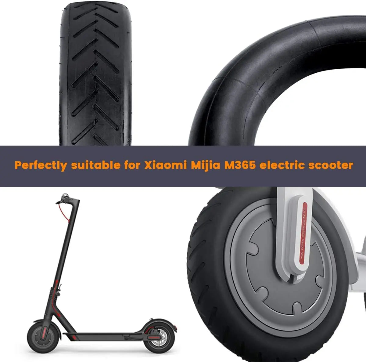 Xiaomi M365 Pro Electric Scooter Tire – 8.5” Upgraded Thick Rubber Inner Tube Replacement (Front & Rear)
