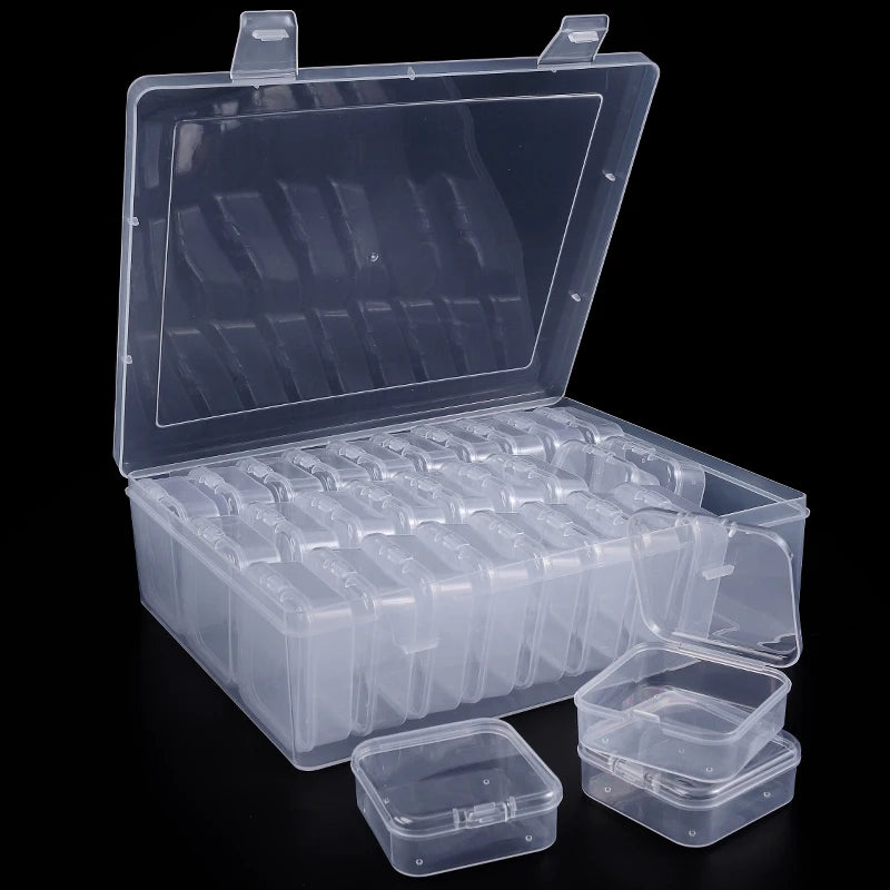Bead Organizer Box — Clear Plastic Storage Containers with Hinged Lids for Crafts & Jewelry