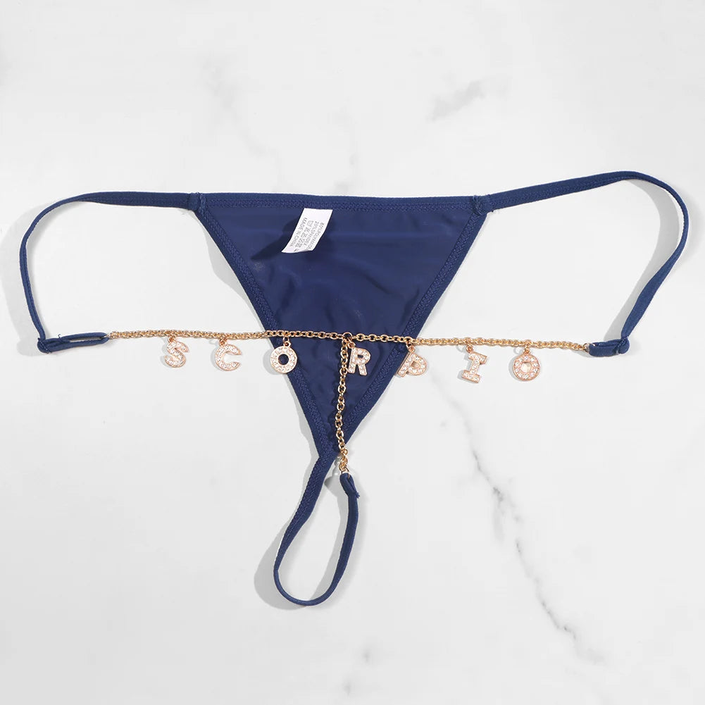 Custom Name Letter Women’s Thong Panties – Sexy Low Waist Adjustable Comfort Lingerie Underwear