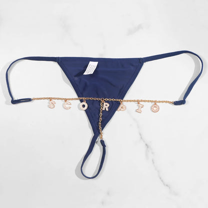 Custom Name Letter Women’s Thong Panties – Sexy Low Waist Adjustable Comfort Lingerie Underwear