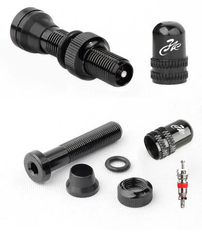 Deemount 2PCS Bicycle Tubeless Schrader Valves — Brass Core CNC Anodized MTB & Road Bike Rim Nipple