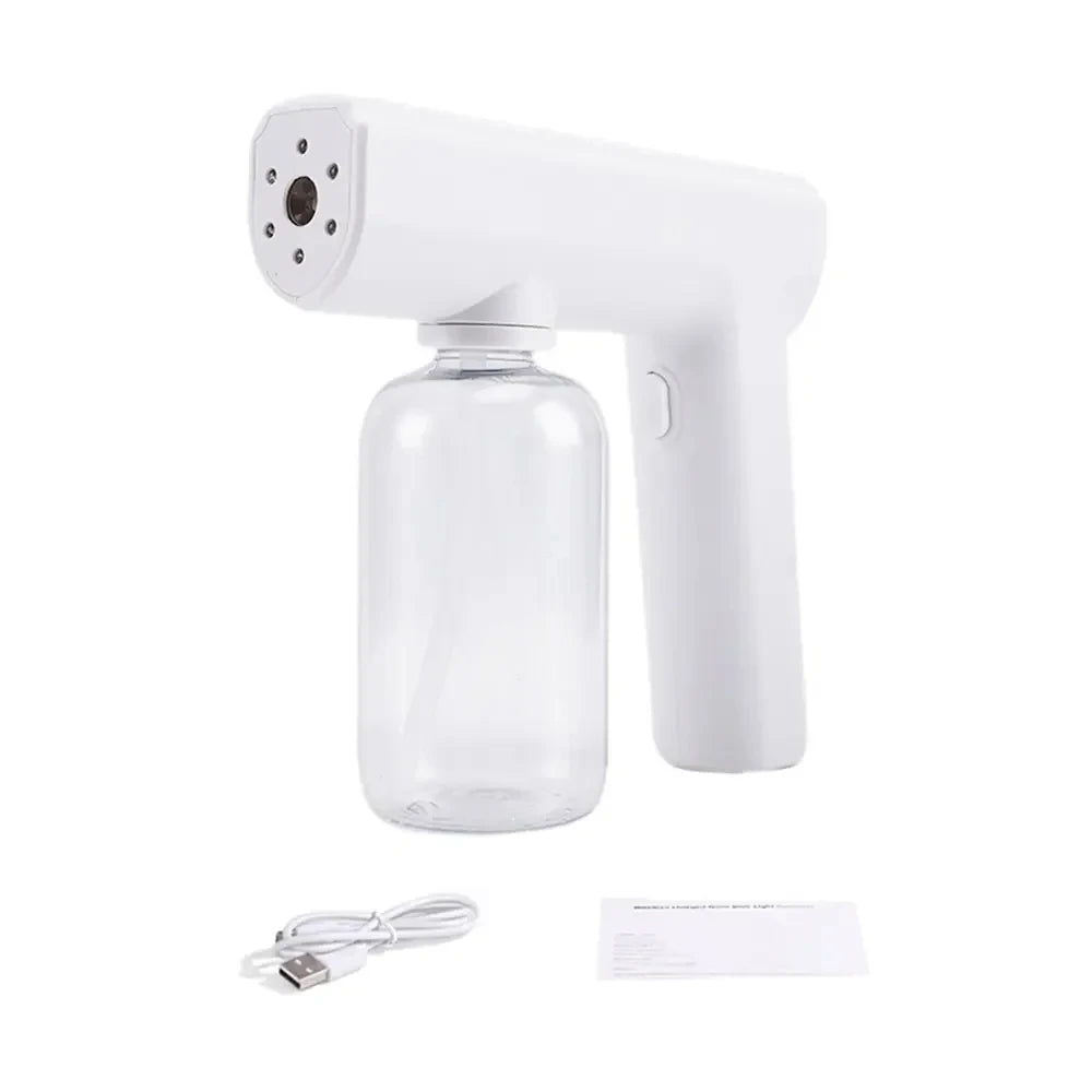 280ML Nano Blue Light Spray Gun - Wireless USB Electric Atomizer Mist Sprayer For Barber Aftershave Garden Disinfection