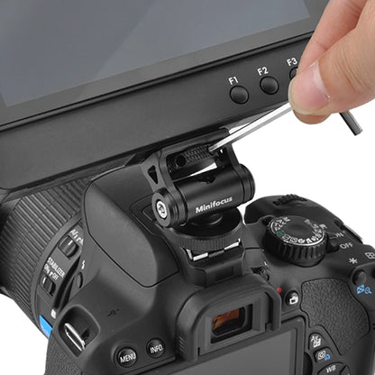 Minifocus Cold Shoe Monitor Holder – Adjustable 180° Tilt Mount for Camera Field Monitors & Microphones