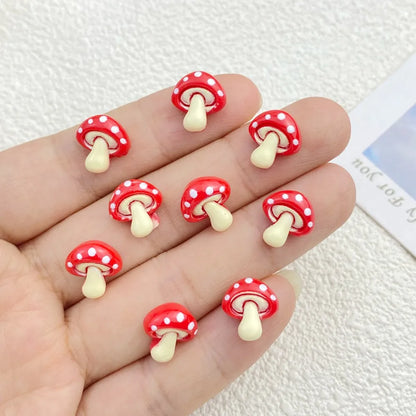 Cute Resin Mushroom Charms - 30PCS Flat Back DIY Jewelry, Nail Art & Hair Accessories