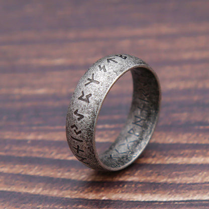 Fashion Retro Viking Rune Ring – 316L Stainless Steel Odin Letter Amulet, Couple Jewelry Gifts for Men & Women