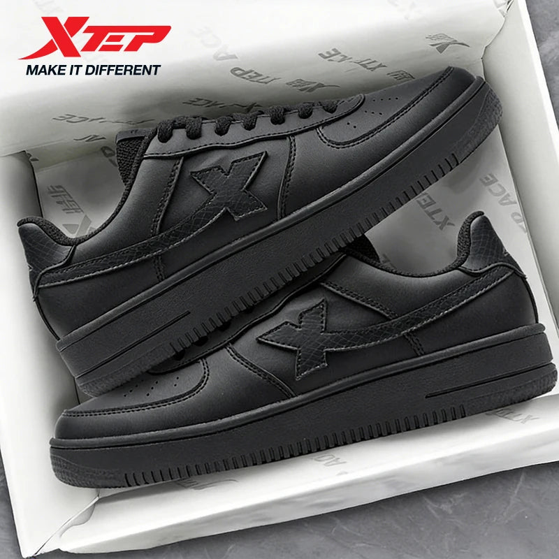 Xtep Men's Skateboarding Shoes - Trendy Street Style Low-Top Thick Sole Sneakers for Jogging & Casual Wear