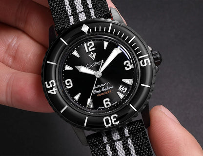 CADISEN Deep Explorer 2025 Automatic Mechanical Men’s Watch – Canvas Strap, NH35 Movement, Luminous & Waterproof Luxury Wristwatch