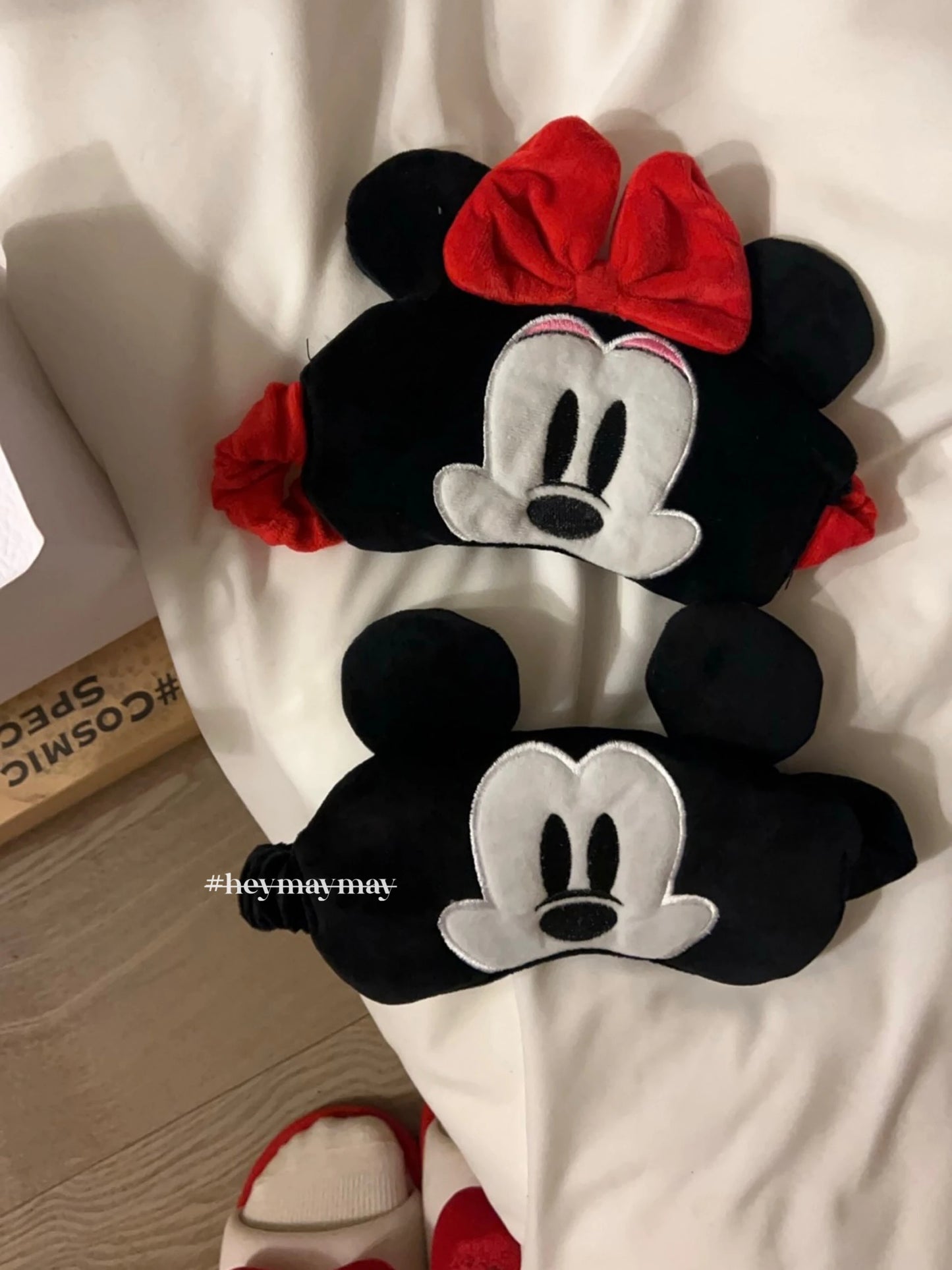 Disney Mickey Mouse Plush Eyeshade – Soft Minnie Cartoon Sleep Mask for Travel, Cute Anime-Inspired Eye Cover Gift for Comfortable Rest