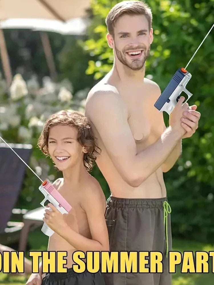 Mini Water Gun for Kids – Interactive Summer Toy with Continuous Fire & Linkage Rear Seat Water Spray