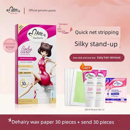 Mayllie Hair Removal Wax Paper & Depilatory Cream for Legs, Face & Body – Gentle, Temporary Hair Removal for Women