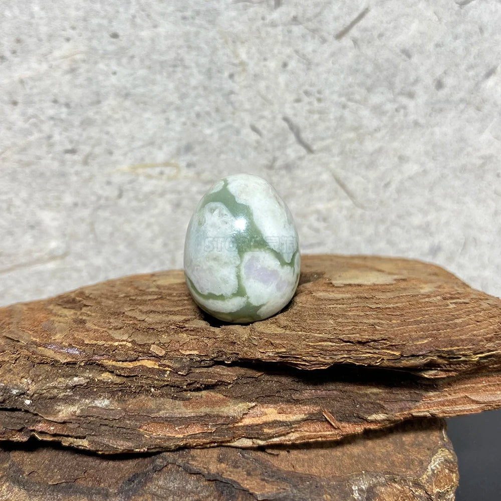 EG1-7 Mini Natural Stone Egg - Polished Meditation Fidget Stone for Stress Relief, Desk Decor, and Gifts