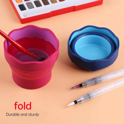 Faber Castell Portable Watercolor Paint Washing Bucket – Scalable Telescopic Folding Brush Washer Cup
