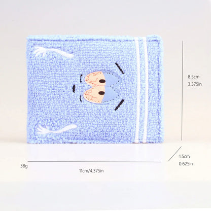 Embroidered Anime Towel Cloth Wallet – Fashionable Designer Personalized ID Card Holder