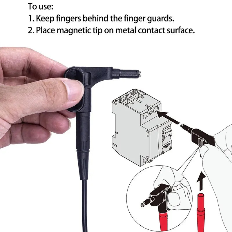Magnetic Test Probes - Back Probe Leads for Digital Multimeters and Megohmmeters, Quick-Connect Set
