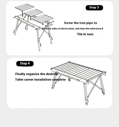 Lohascamping Lightweight Camping Folding Table – Multifunctional IGT Roll Table with Adjustable Legs for BBQ & Desktop Burner