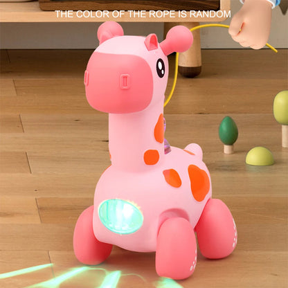 Giraffe Crawling Toy with Lights & Music – Educational Rope Toy for Toddlers, Early Learning Puzzle Toy