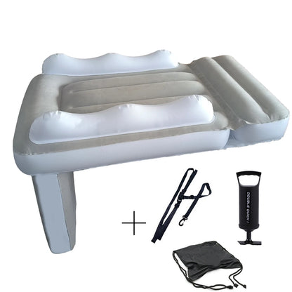 Infant & Kids Inflatable Mattress – Foldable Car Rear & Airplane Travel Flocking Air Bed