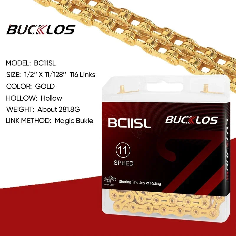 BUCKLOS MTB Bike Chain – 12 & 11 Speed Mountain & Road Bicycle Chain, Compatible with 8-12 Speed Cycling Parts